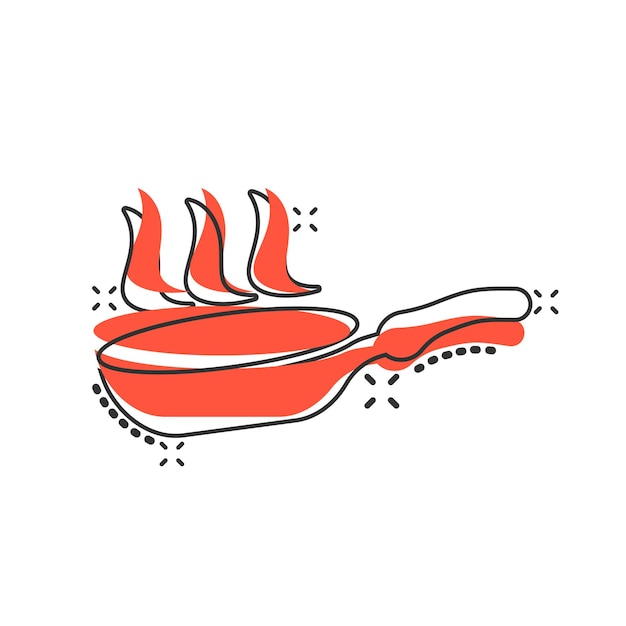 Wektor Kreskówka Patelnia Ikona W Komiks Stylu Patelnia Koncepcja Ilustracja Piktogram Patelnia Sprzęt Kuchenny Biznes Splash Efekt Koncepcja