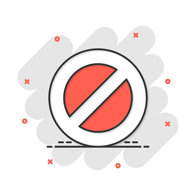 Plik wektorowy wektor kreskówka znak stop ikona w stylu komiksowym symbol niebezpieczeństwa koncepcja ilustracja piktogram zatrzymaj alert biznes splash efekt koncepcji