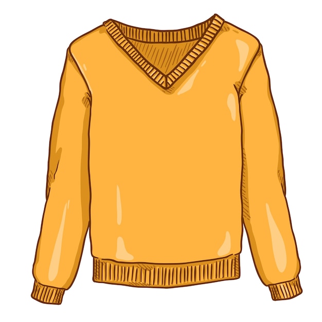 Plik wektorowy wektor kreskówka żółty sweter na białym tle