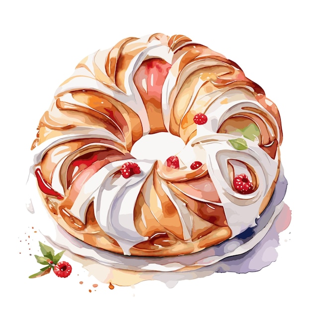 Plik wektorowy wektor kringle ciast clipart edytowalne białe tło