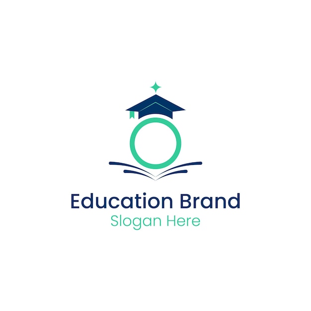 Wektor książki i absolwenci ikona wektor edukacji szablon logo