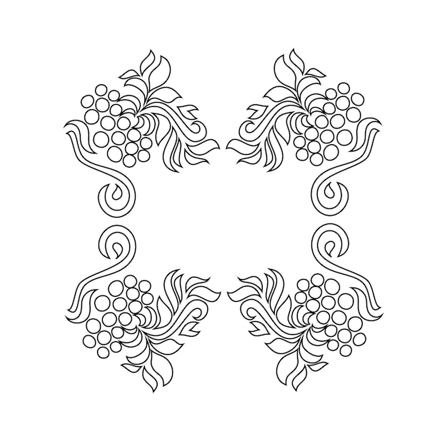 Plik wektorowy wektor kwiatowy ornament na białym tle wektor czarny ozdobny kwiatowy wzór