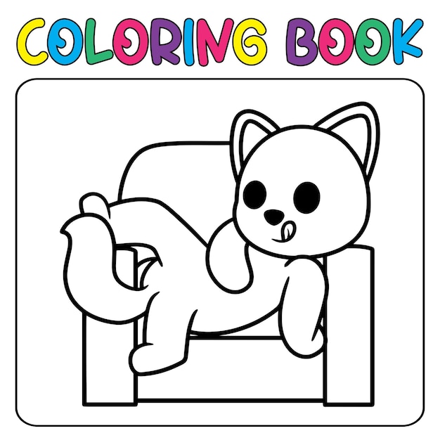Wektor ładny leniwy pies dla children039s kolorowanie strony wektor ikona ilustracja