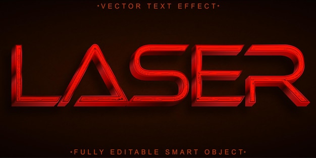 Wektor laserowy w pełni edytowalny efekt tekstu inteligentnego obiektu
