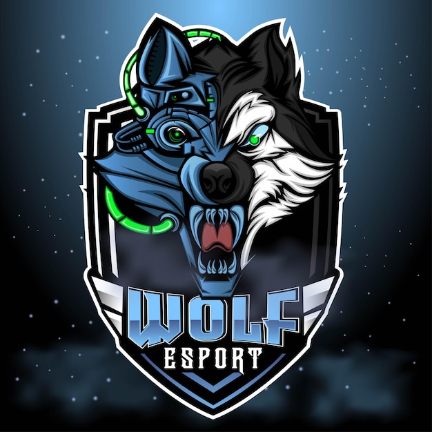 Wektor Logo Drużyny Gier E-sportowych Wilka