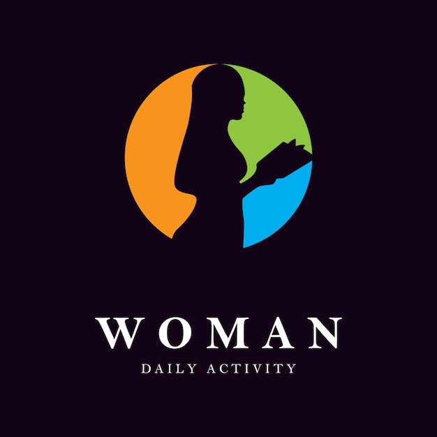 Wektor Logo Dziennej Aktywności Kobiety