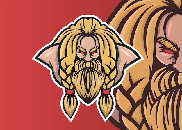 Plik wektorowy wektor logo esport barbarzyńców wikingów w nowoczesnym stylu