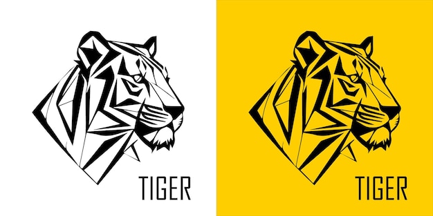 Wektor Logo Geometryczne Głowy Tygrysa. Projekt tatuażu głowy tygrysa. Projekt wektor głowy tygrysa