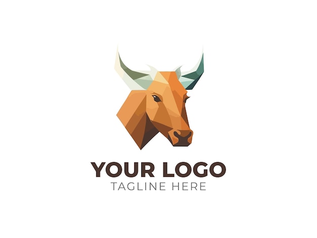 Wektor logo głowy byka dla silnego brandingu