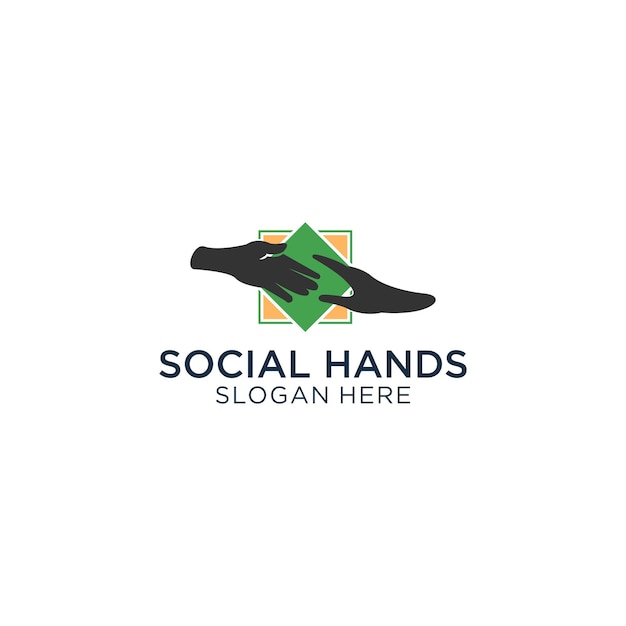 Wektor Logo Ikony Społecznej Rąk