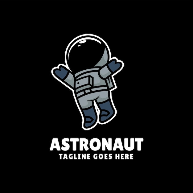 Wektor Logo Ilustracja Astronauta Maskotka Stylu Cartoon