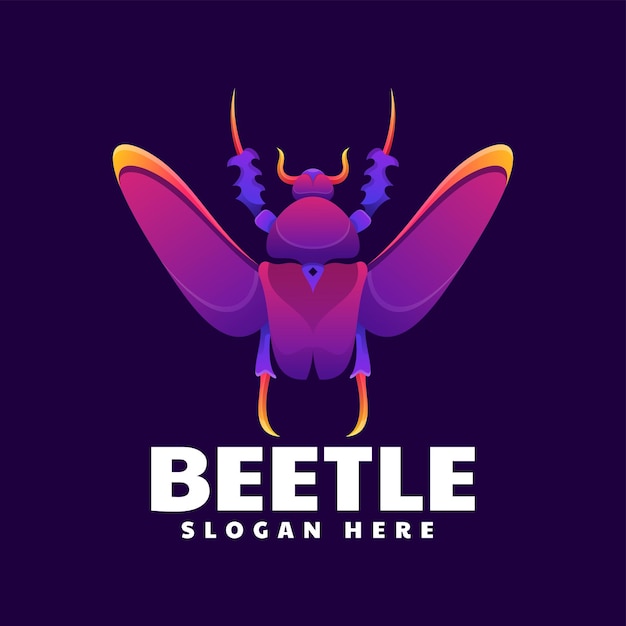 Wektor Logo Ilustracja Beetle Gradient Kolorowy Styl