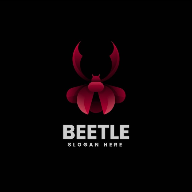 Wektor Logo Ilustracja Beetle Gradient Kolorowy Styl