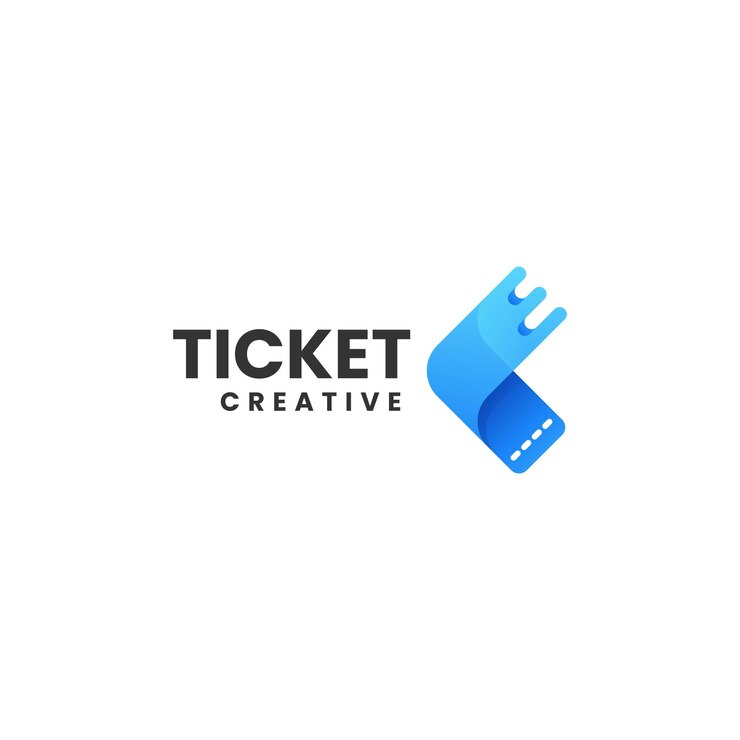Wektor Logo Ilustracja Bilet Gradient Kolorowy Styl
