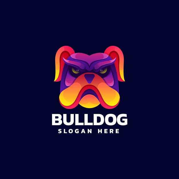 Plik wektorowy wektor logo ilustracja buldog gradient kolorowy styl