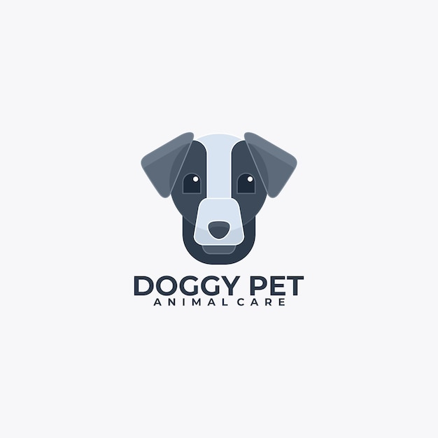 Wektor Logo Ilustracja Doggy Pet Gradient Kolorowy Styl