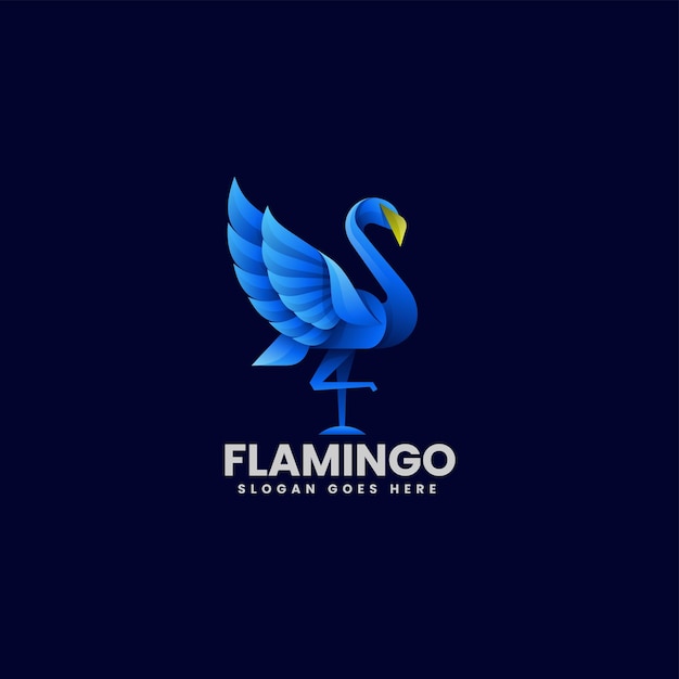 Wektor Logo Ilustracja Flamingo Gradient Kolorowy Styl