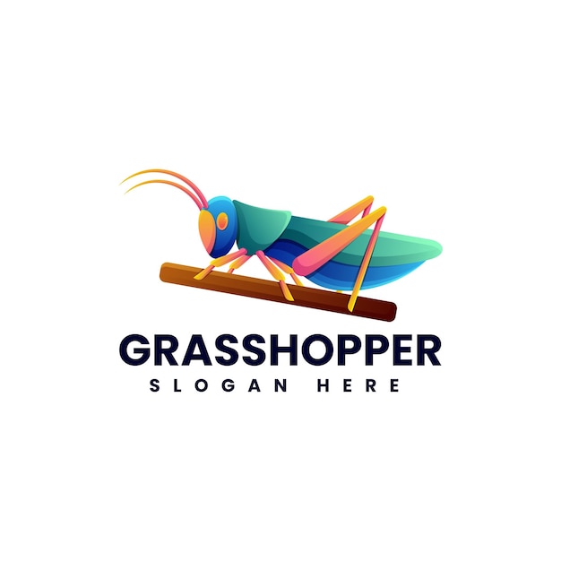 Wektor Logo Ilustracja Grasshopper Gradient Kolorowy Styl