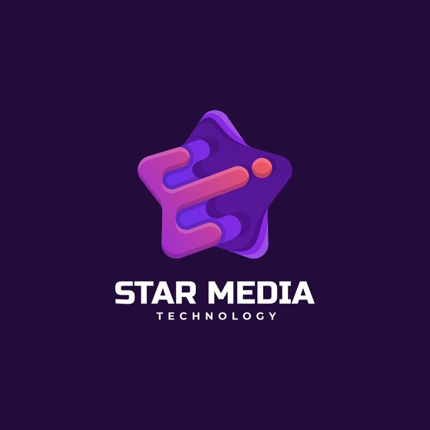 Wektor Logo Ilustracja Gwiazda Media Gradient Kolorowy Styl