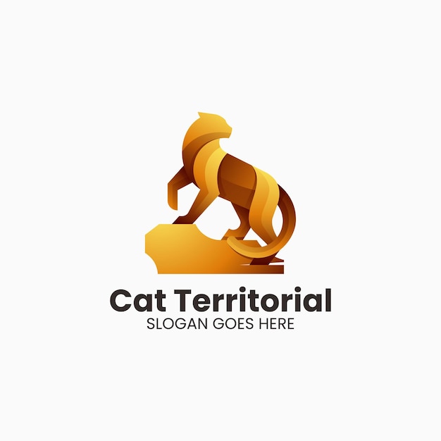 Wektor Logo Ilustracja Kot Gradient Kolorowy Styl