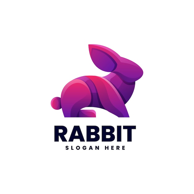 Wektor Logo Ilustracja Królik Gradient Kolorowy Styl