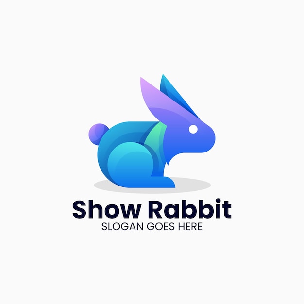 Wektor Logo Ilustracja Królik Gradient Kolorowy Styl