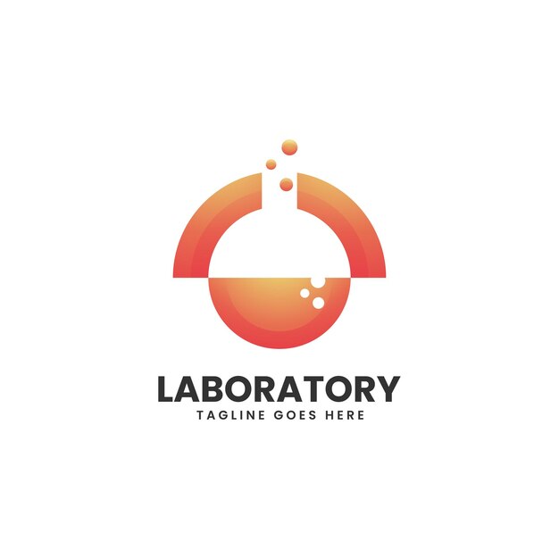 Wektor Logo Ilustracja Laboratorium Gradient Kolorowy Styl