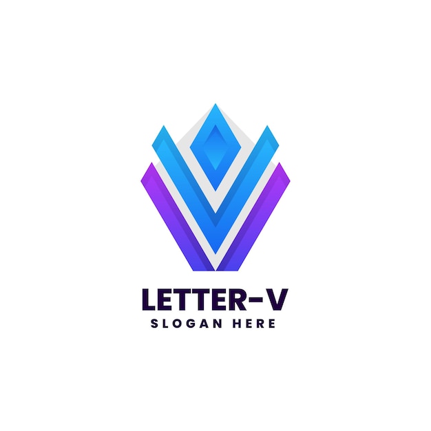 Plik wektorowy wektor logo ilustracja litera v gradient kolorowy styl