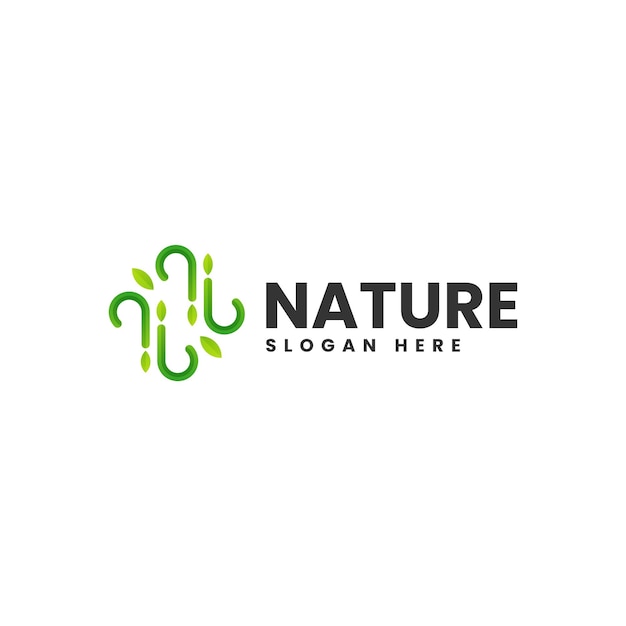 Wektor Logo Ilustracja Natura Linia Stylu Sztuki