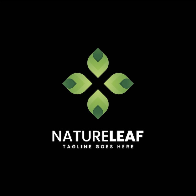 Wektor Logo Ilustracja Natura Liść Gradient Kolorowy Styl