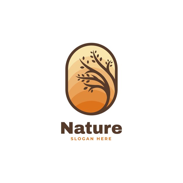 Wektor Logo Ilustracja Natura Prosty Styl Maskotki