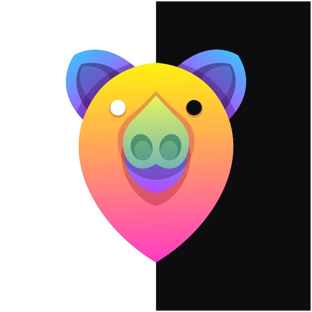 Wektor Logo Ilustracja Niedźwiedź Kolorowy Styl