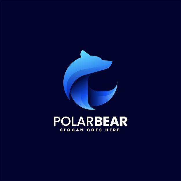 Wektor Logo Ilustracja Niedźwiedź Polarny Gradient Kolorowy Styl