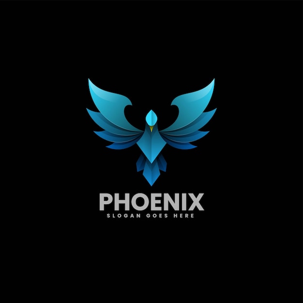 Wektor Logo Ilustracja Phoenix Gradient Kolorowy Styl