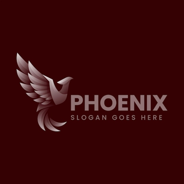 Wektor Logo Ilustracja Phoenix Gradient Kolorowy Styl