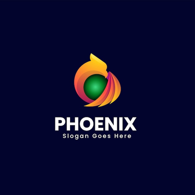 Wektor Logo Ilustracja Phoenix Gradient Kolorowy Styl