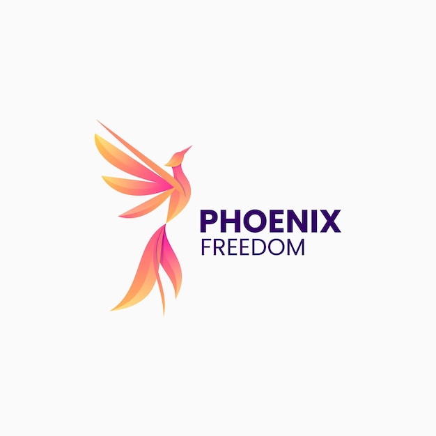 Wektor Logo Ilustracja Phoenix Gradient Kolorowy Styl