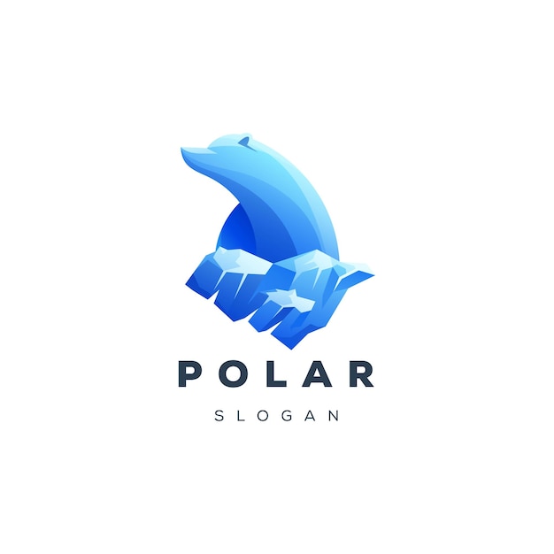 Wektor Logo Ilustracja Polar Gradient Kolorowy Styl