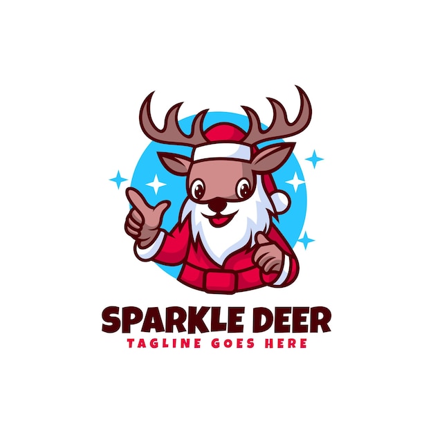 Wektor Logo Ilustracja Sparkle Deer Maskotka Stylu Cartoon