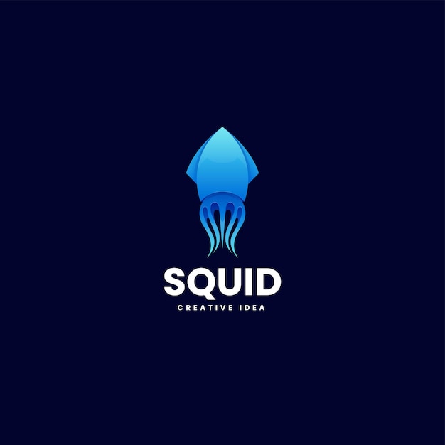 Wektor Logo Ilustracja Squid Gradient Kolorowy Styl