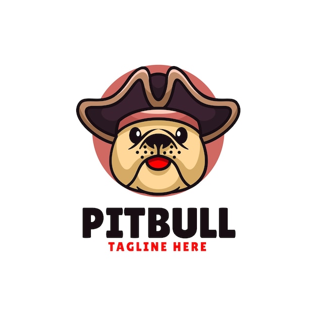 Wektor Logo Ilustracja Stylu Cartoon Maskotka Pitbull