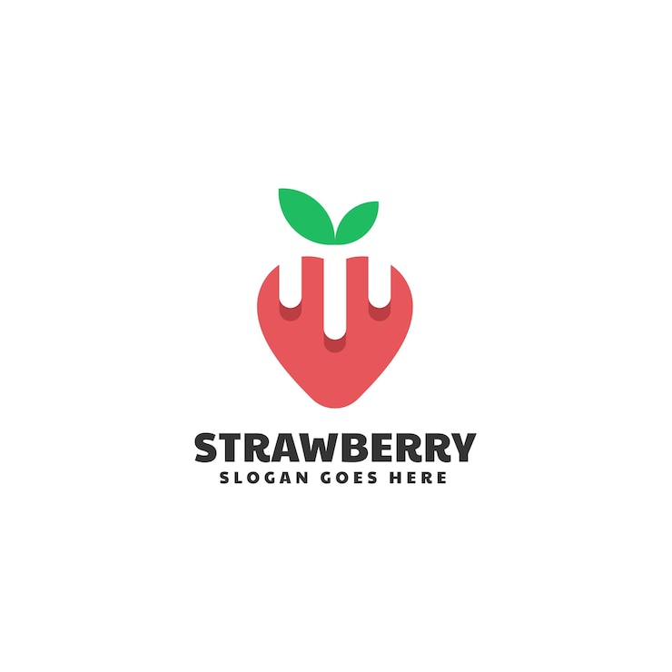 Wektor Logo Ilustracja Stylu Truskawkowy Kolor Maskotka
