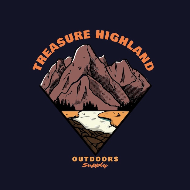 Plik wektorowy wektor logo ilustracji treasure highland adventure