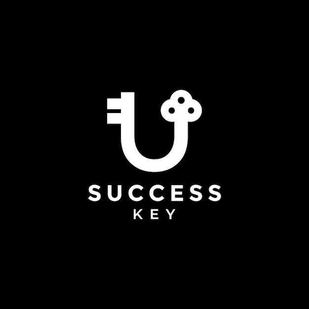 Wektor Logo Kłódki Z Kluczem Sukcesu Litery U