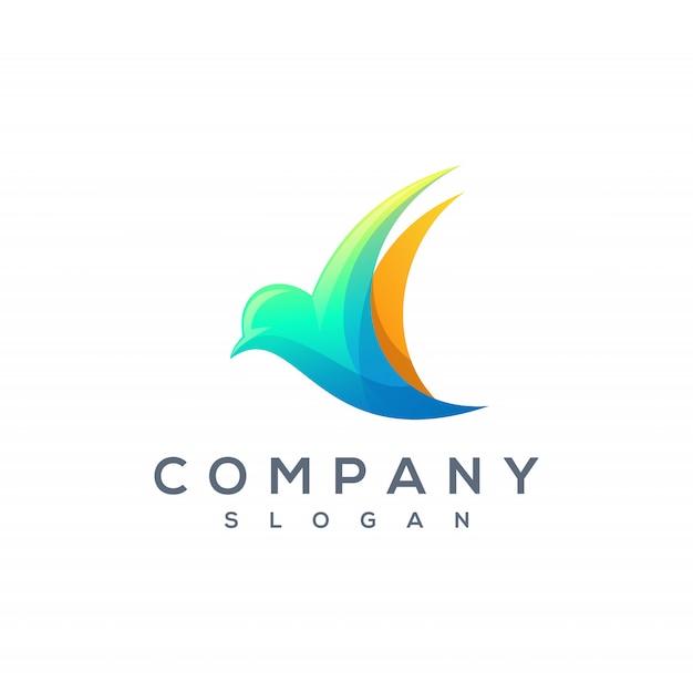 Wektor logo kolorowy ptak