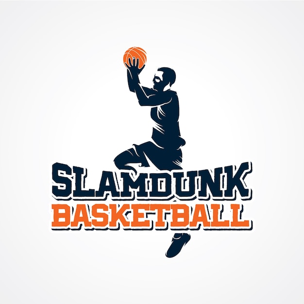 Wektor Logo Koszykówki, Premium Sylwetka Wektor