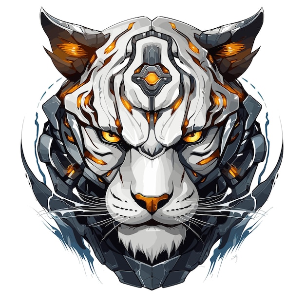 Wektor Logo Maskotki Cyborg Tygrys