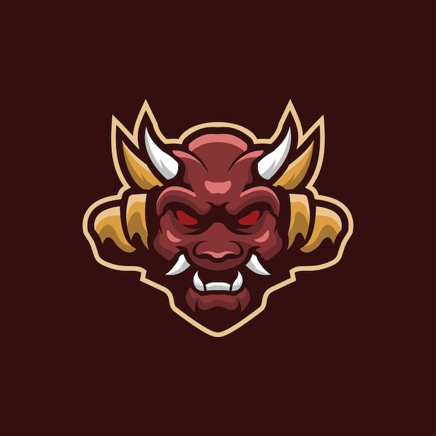 Wektor logo maskotki głowy diabła