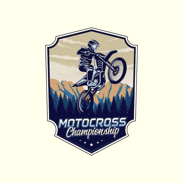 Plik wektorowy wektor logo motocross skok motocross ilustracja logo inspiracja wektor