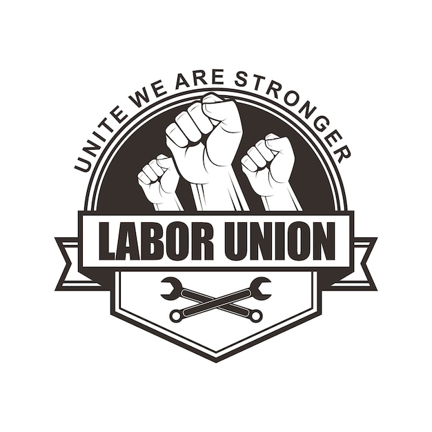 Wektor Logo, Odznaka, Godło, Projekt Symbolu Dla Unii Pracy